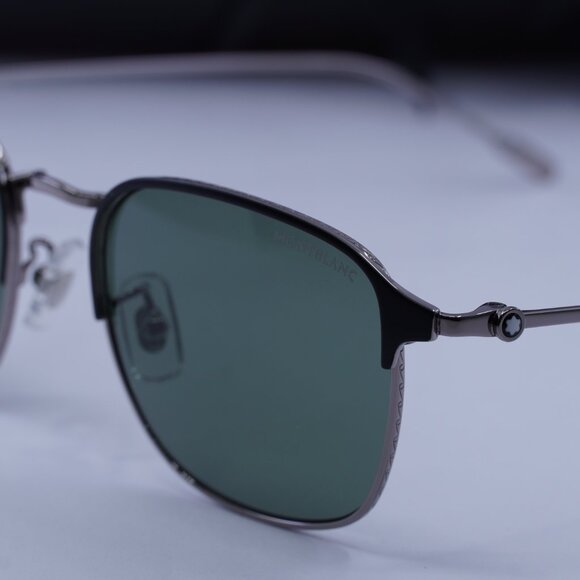 Montblanc MB0189S 005 Square Sunglasses - Grey/Green - Picture 10 of 11